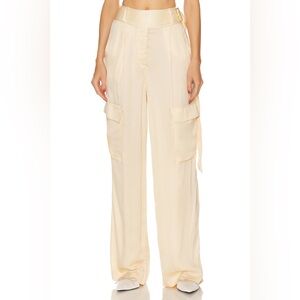Revolve Cream Wide-Leg Cargo Pants